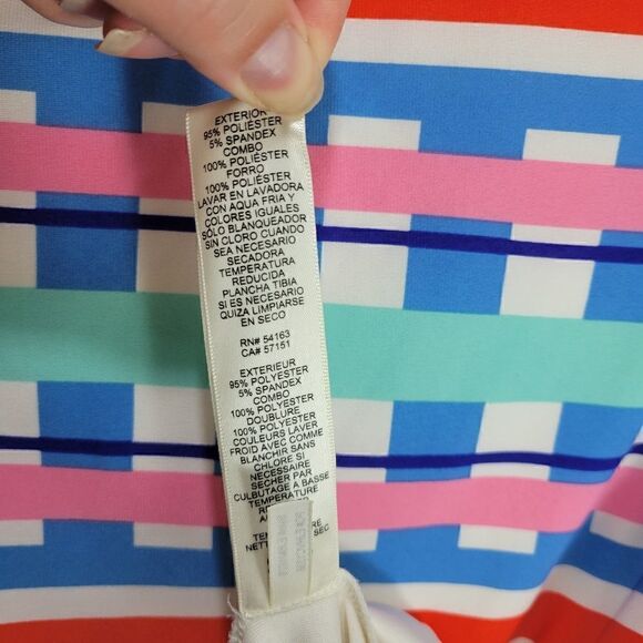 Eliza J Colourblock Graphic Tunic 3/4 Sleeve Dress - Picture 11 of 13